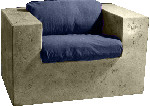 Cast stone chair (8KB GIF) Cast stone and precast concrete photograph.